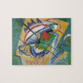 Kandinsky Red Oval Abstract Artwork Green Yellow Puzzle (Horizontal)