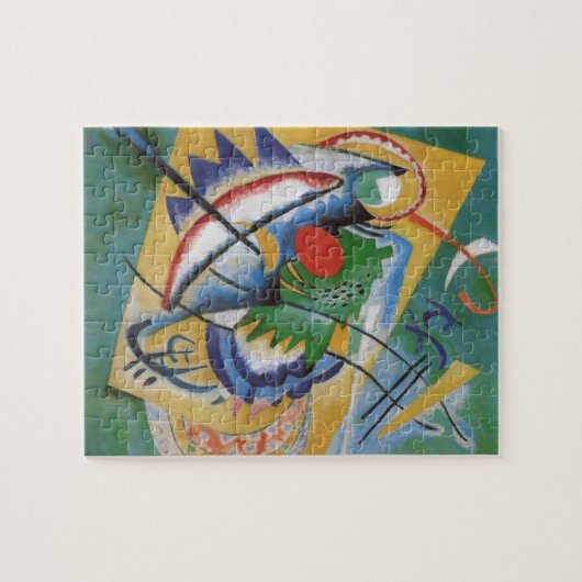 Kandinsky Red Oval Abstract Artwork Green Yellow Puzzle (Horizontal)