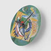 Kandinsky Red Oval Abstract Artwork Green Yellow Runde Wanduhr (Winkel)