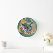 Kandinsky Red Oval Abstract Artwork Green Yellow Runde Wanduhr (Zuhause)