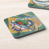 Kandinsky Red Oval Abstract Artwork Green Yellow Untersetzer (Linke Seite)