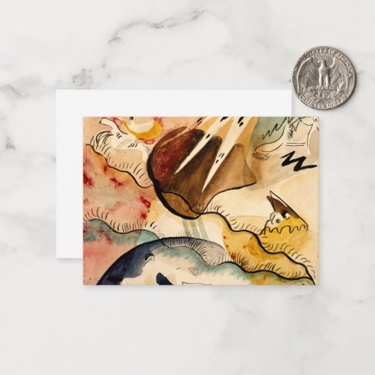 Kandinsky - Regenlandschaft, abstrakte Kunst Mitteilungskarte (Vorderseite/Rückseite Beispiel)