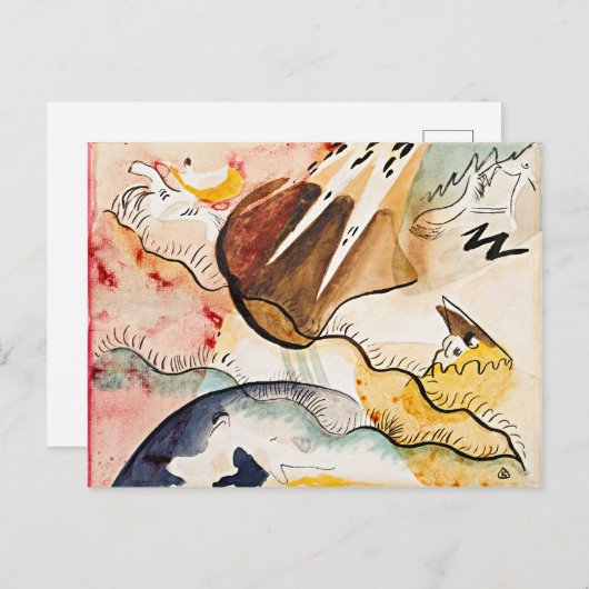 Kandinsky - Regenlandschaft, abstrakte Kunst, Postkarte (Vorne/Hinten)
