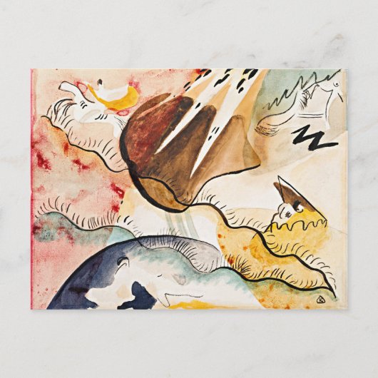 Kandinsky - Regenlandschaft, abstrakte Kunst, Postkarte (Vorderseite)
