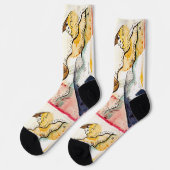 Kandinsky Regenlandschaft - Fine Art Abstrakte Soc Socken (Linkes Detail)