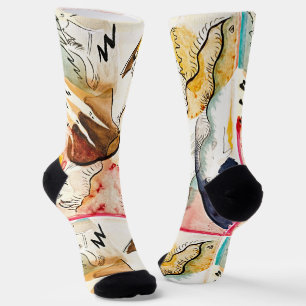 Kandinsky Regenlandschaft - Fine Art Abstrakte Soc Socken