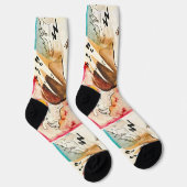 Kandinsky Regenlandschaft - Fine Art Abstrakte Soc Socken (Rechts)