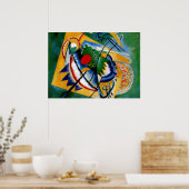 Kandinsky - Rotes Oval Poster (Küche)