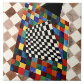 Kandinsky - Scheckte, bunte abstrakte Kunst, Fliese (Vorderseite)