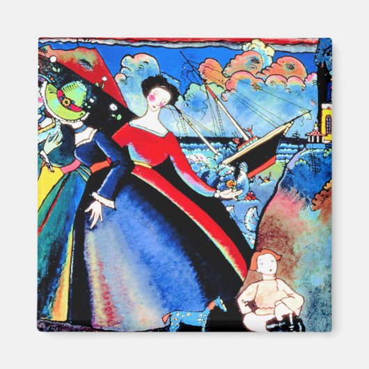 Kandinsky - Schiff, bunte Malerei von 1918 Magnet (Vorne)