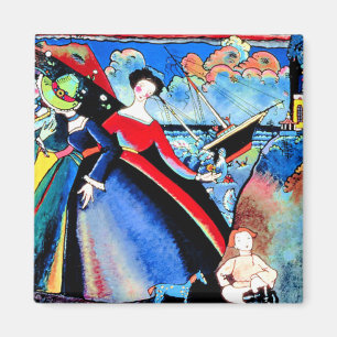 Kandinsky - Schiff, farbenfrohe Malerei von 1918 Magnet