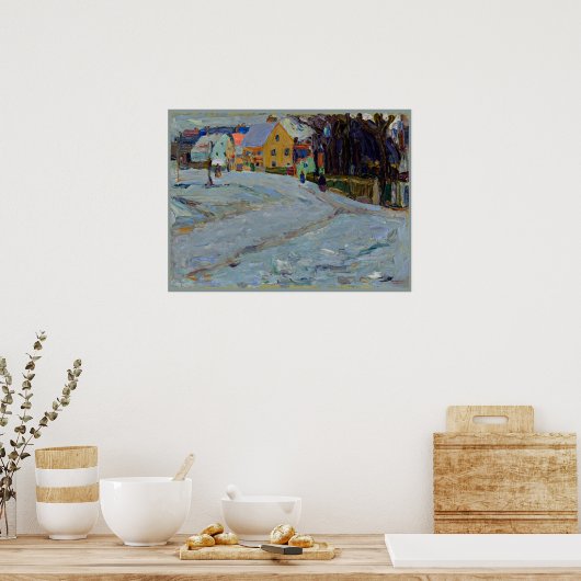 Kandinsky - Schwabing Nikolaiplatz, Winter Poster (Küche)