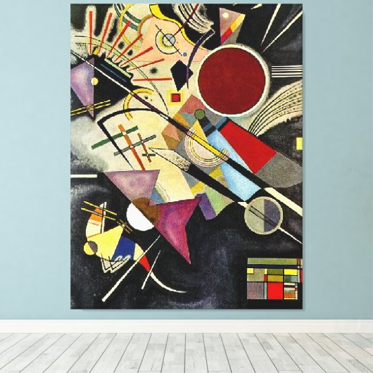 Kandinsky - Schwarze Begleitung Leinwanddruck (Insitu (Holzboden))