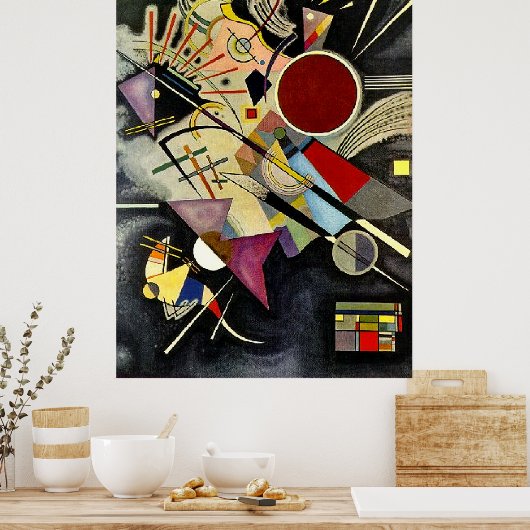 Kandinsky - Schwarze Begleitung Poster (Küche)