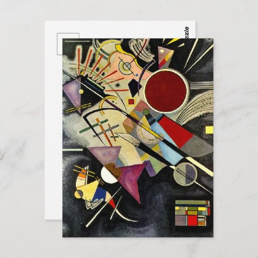 Kandinsky - Schwarze Begleitung Postkarte (Vorne/Hinten)