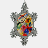 Kandinsky - Schwarze Linien, berühmte Kunstwerke, Schneeflocken Zinn-Ornament (Links)