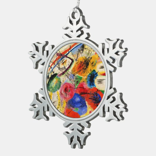 Kandinsky - Schwarze Linien, berühmte Kunstwerke, Schneeflocken Zinn-Ornament (Rechts)