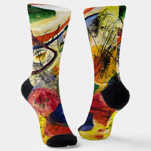 Kandinsky - Schwarze Schlaganfälle, Socken (Gewinkelt)