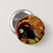 Kandinsky schwarzer und violetter Knopf Button (Vorne & Hinten)