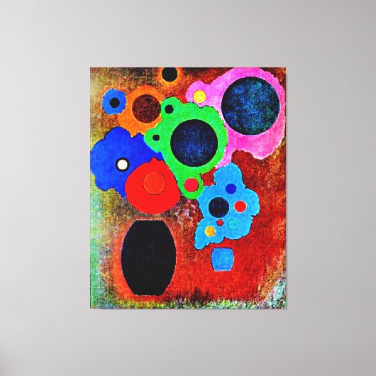 Kandinsky - Schwarzer Wachsender Leinwanddruck (Vorderseite)