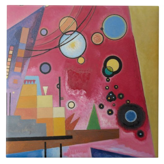 Kandinsky - Schweres Rot Fliese (Vorderseite)