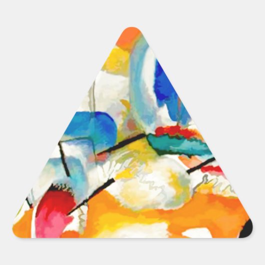 Kandinsky Sea Battle 1913 Dreieckiger Aufkleber (Vorderseite)