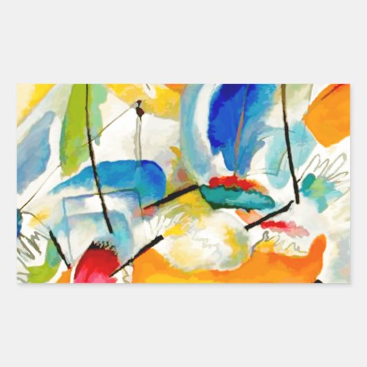 Kandinsky Sea Battle 1913 Rechteckiger Aufkleber (Vorderseite)