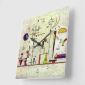 Kandinsky - Serious-Fun, abstrakte Kunst, Quadratische Wanduhr (Winkel)