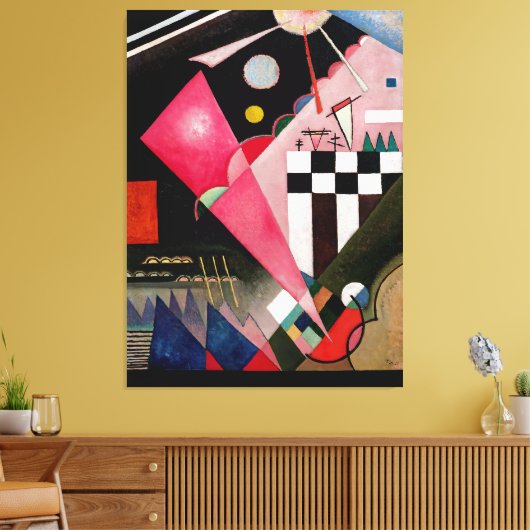 KANDINSKY - SHARP CALM PINK (Scharfruhiges Rosa) - Leinwanddruck (Insitu (Wohnzimmer))