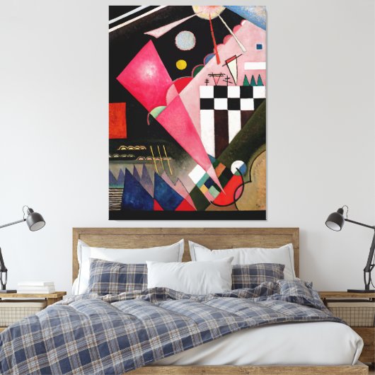KANDINSKY - SHARP CALM PINK (Scharfruhiges Rosa) - Leinwanddruck (Insitu (Schlafzimmer))