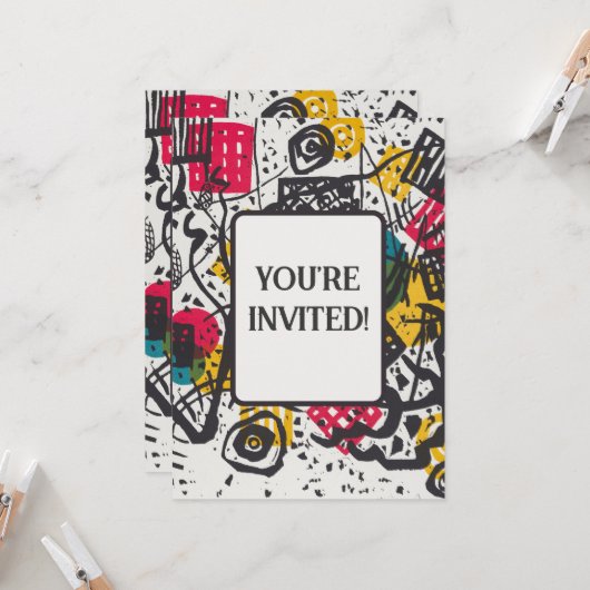 Kandinsky Small Worlds / Abstrakt Classic Einladung (Vorderseite/Rückseite Beispiel)