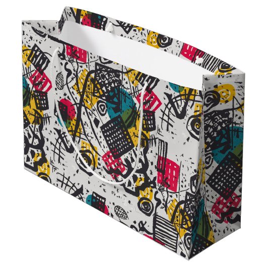 Kandinsky Small Worlds / Abstrakt Classic Große Geschenktüte (Rückseite Schrägansicht)
