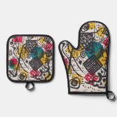 Kandinsky Small Worlds / Abstrakt Classic Ofenhandschuh & Topflappen-Set (Vorderseite)