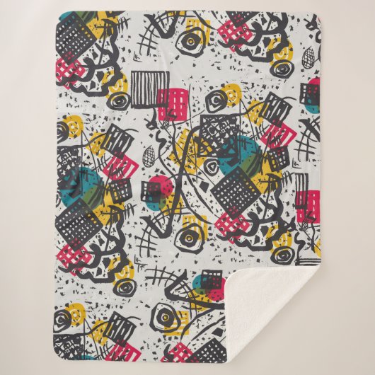 Kandinsky Small Worlds / Abstrakt Classic Sherpadecke (Vorderseite)