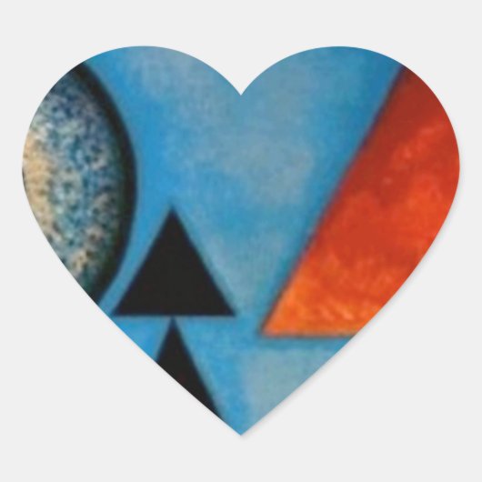 Kandinsky Soft Hard Abstract Herz-Aufkleber (Vorderseite)