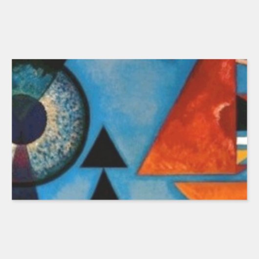 Kandinsky Soft Hard Abstract Rechteckiger Aufkleber (Vorderseite)
