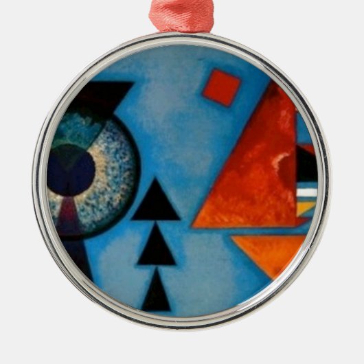 Kandinsky Soft Hard Abstract Silbernes Ornament (Vorne)