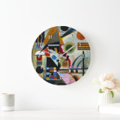 Kandinsky - Swinging, famous abstract painting Große Wanduhr (Zuhause)