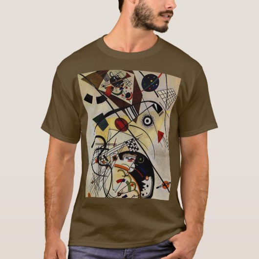 Kandinsky Transverse ungebrochene Linie Brown T-Shirt (Vorderseite)