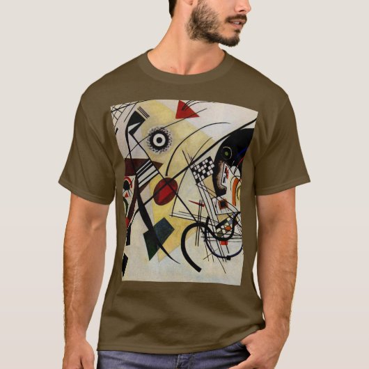 Kandinsky Transverse ungebrochene Linie Brown T-Shirt (Vorderseite)