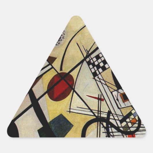 Kandinsky Transverse ungebrochene Linie Dreieckiger Aufkleber (Vorderseite)