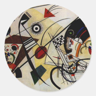 Kandinsky Transverse ungebrochene Linie Runder Aufkleber
