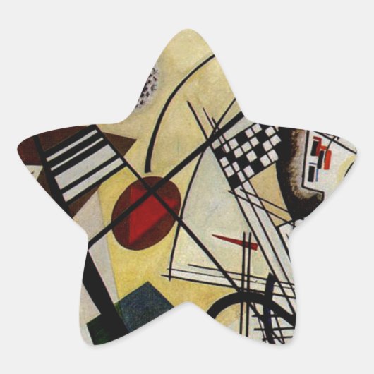 Kandinsky Transverse ungebrochene Linie Stern-Aufkleber (Vorderseite)