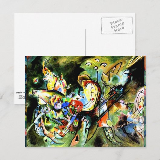 Kandinsky - übergestoßen postkarte (Vorne/Hinten)