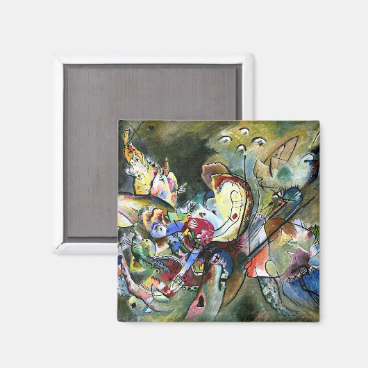 Kandinsky - unruhige, abstrakte Kunst Magnet (Vorderseite/Rückseite)