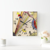 Kandinsky - Verbindung löschen, abstrakte Kunst Quadratische Wanduhr (Zuhause)