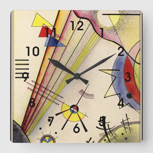 Kandinsky - Verbindung löschen, abstrakte Kunst Quadratische Wanduhr (Vorderseite)