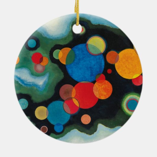Kandinsky vertieft Impulse Abstraktes Öl auf Leinw Keramik Ornament (Hinten)