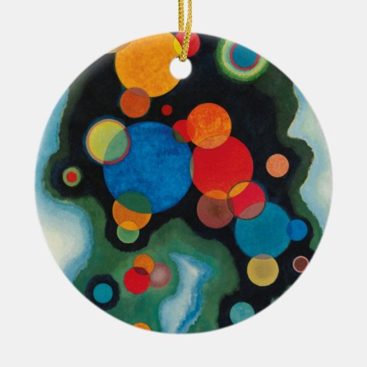 Kandinsky vertieft Impulse Abstraktes Öl auf Leinw Keramik Ornament (Vorne)