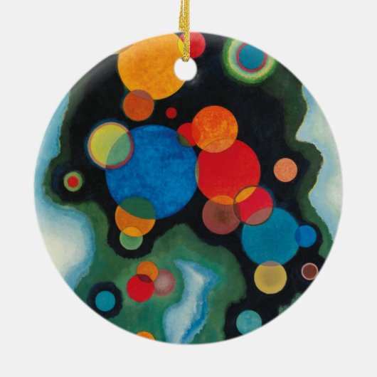 Kandinsky vertieft Impulse Abstraktes Öl auf Leinw Keramik Ornament (Hinten)